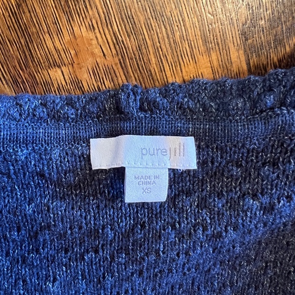 J. JILL Pure Jill Blue Hooded Sweater, Tassels, Pockets, 3/4 Sleeves, XS - Picture 13 of 15